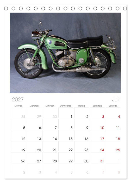 Deutsche Motorrad Oldtimer (CALVENDO Tischplaner A5H 2027)