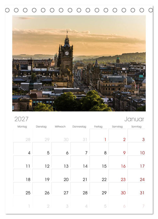 Faszination Edinburgh (CALVENDO Tischplaner A5H 2027)