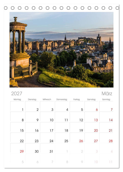 Faszination Edinburgh (CALVENDO Tischplaner A5H 2027)