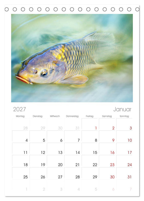 Fischwelt - Artwork (CALVENDO Tischplaner A5H 2027)