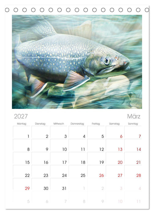 Fischwelt - Artwork (CALVENDO Tischplaner A5H 2027)