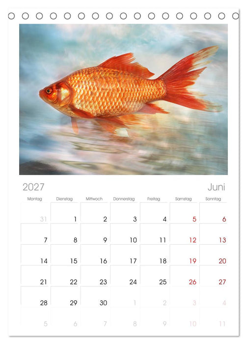 Fischwelt - Artwork (CALVENDO Tischplaner A5H 2027)