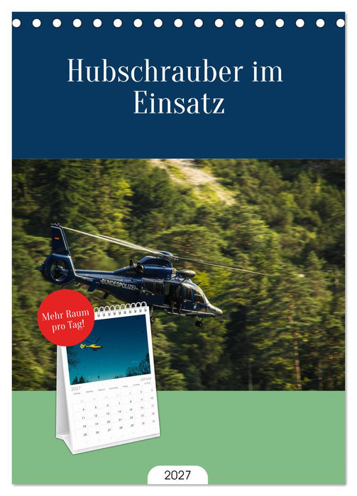 Hubschrauber im Einsatz (CALVENDO Tischplaner A5H 2027)