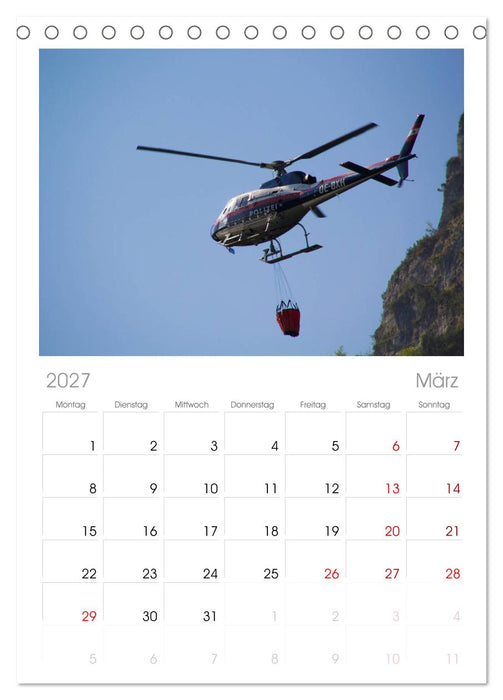 Hubschrauber im Einsatz (CALVENDO Tischplaner A5H 2027)