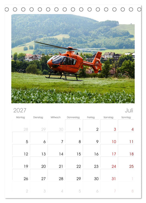 Hubschrauber im Einsatz (CALVENDO Tischplaner A5H 2027)