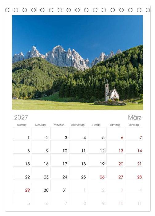 Dolomiten (CALVENDO Tischplaner A5H 2027)