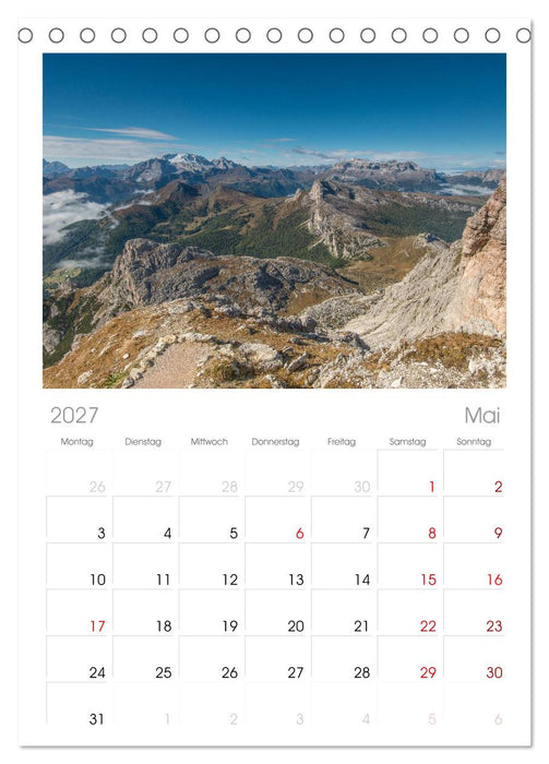 Dolomiten (CALVENDO Tischplaner A5H 2027)