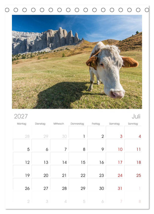 Dolomiten (CALVENDO Tischplaner A5H 2027)