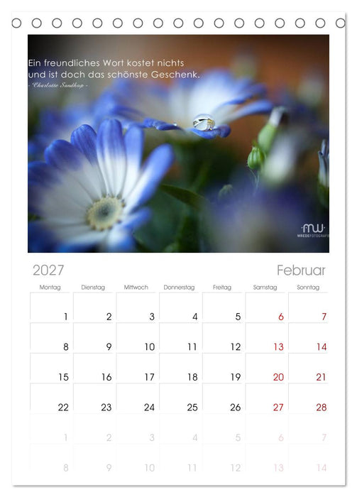 Gedanken... Bildkalender mit Sprüchen (CALVENDO Tischplaner A5H 2027)