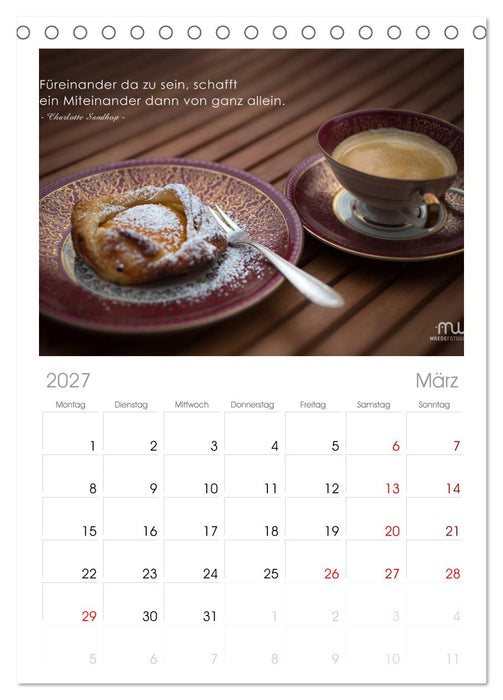 Gedanken... Bildkalender mit Sprüchen (CALVENDO Tischplaner A5H 2027)