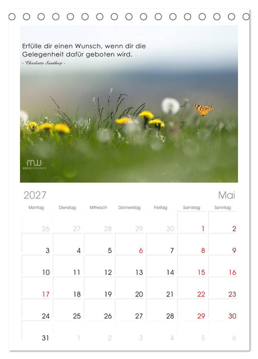Gedanken... Bildkalender mit Sprüchen (CALVENDO Tischplaner A5H 2027)