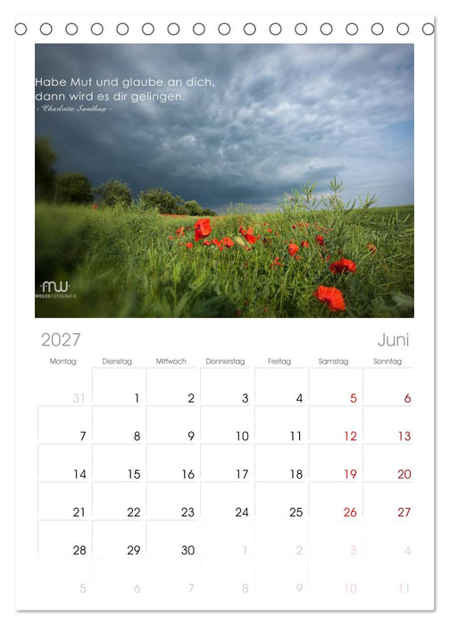 Gedanken... Bildkalender mit Sprüchen (CALVENDO Tischplaner A5H 2027)
