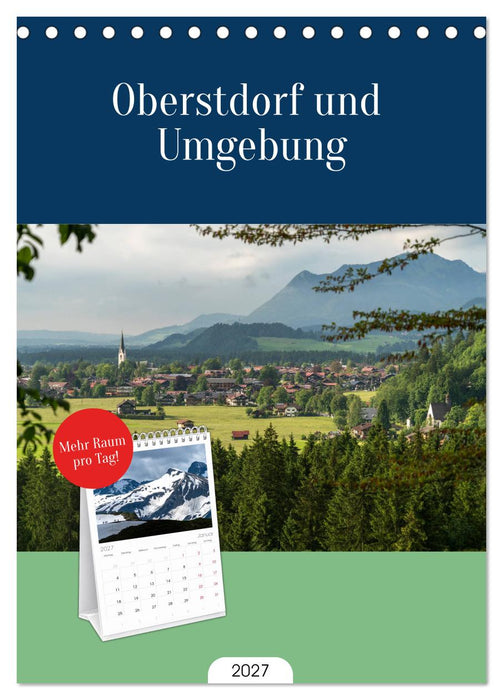 Oberstdorf und Umgebung (CALVENDO Tischplaner A5H 2027)