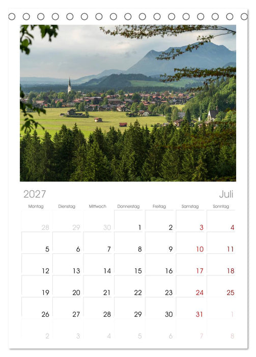 Oberstdorf und Umgebung (CALVENDO Tischplaner A5H 2027)