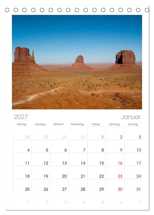 Monument Valley (CALVENDO Tischplaner A5H 2027)