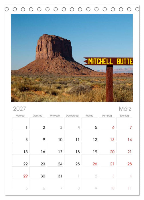 Monument Valley (CALVENDO Tischplaner A5H 2027)