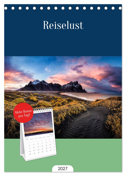 Reiselust (CALVENDO Tischplaner A5H 2027)
