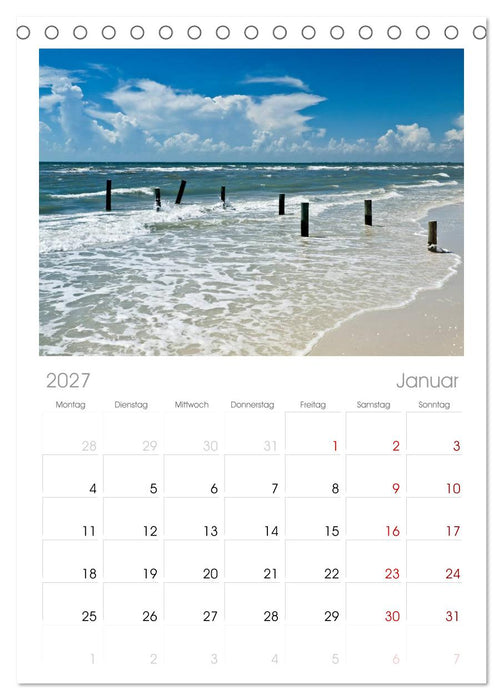Sonne, Strand & Meer (CALVENDO Tischplaner A5H 2027)