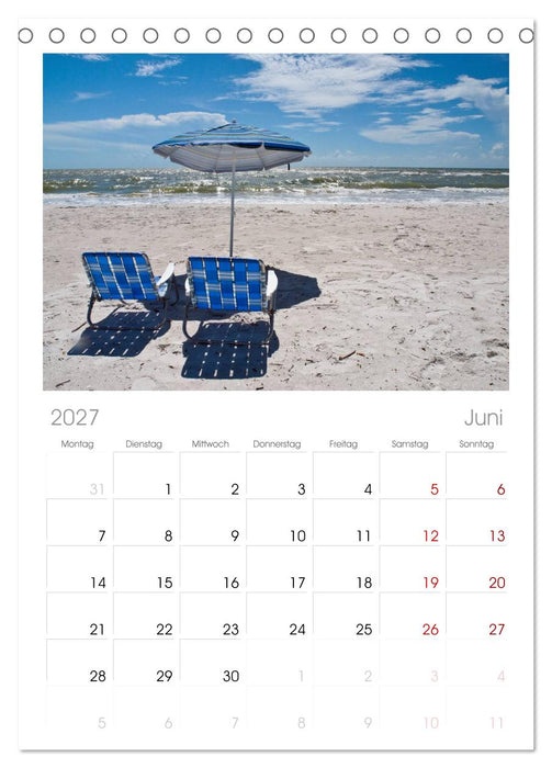 Sonne, Strand & Meer (CALVENDO Tischplaner A5H 2027)