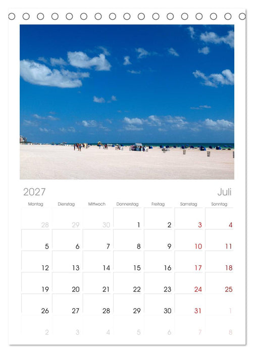 Sonne, Strand & Meer (CALVENDO Tischplaner A5H 2027)