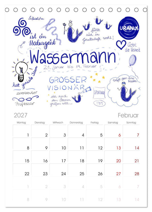 Sternzeichen-Kalender (CALVENDO Tischplaner A5H 2027)