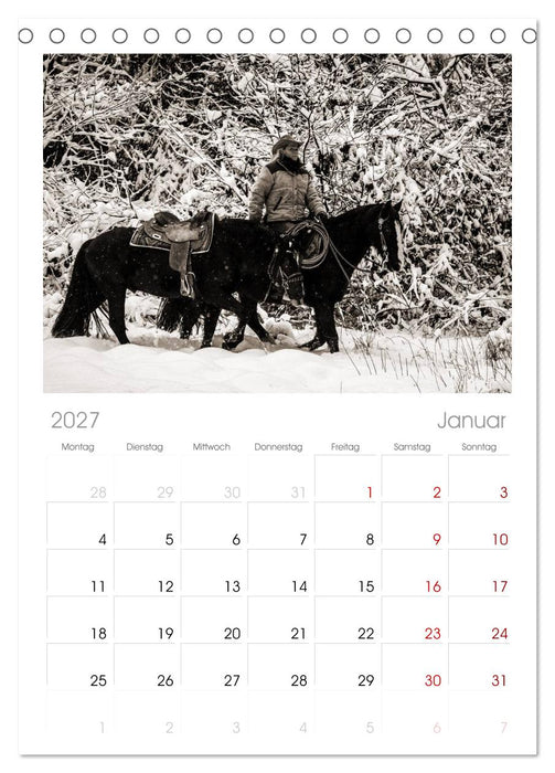 Westernreiten (CALVENDO Tischplaner A5H 2027)