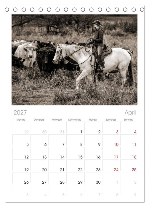 Westernreiten (CALVENDO Tischplaner A5H 2027)