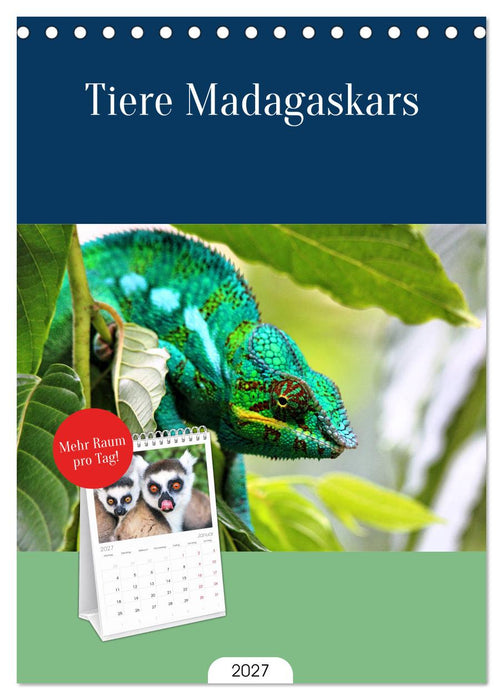 Tiere Madagaskars (CALVENDO Tischplaner A5H 2027)