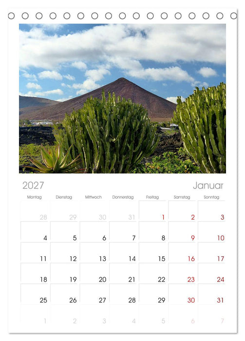 Vulkaninsel Lanzarote (CALVENDO Tischplaner A5H 2027)