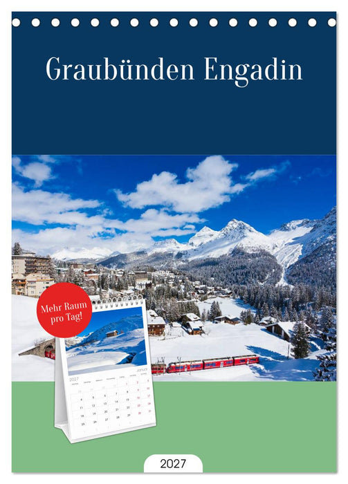 Graubünden Engadin (CALVENDO Tischplaner A5H 2027)