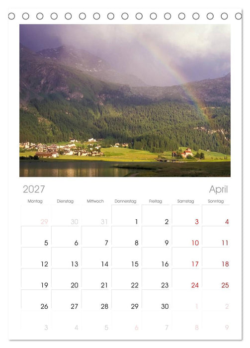 Graubünden Engadin (CALVENDO Tischplaner A5H 2027)