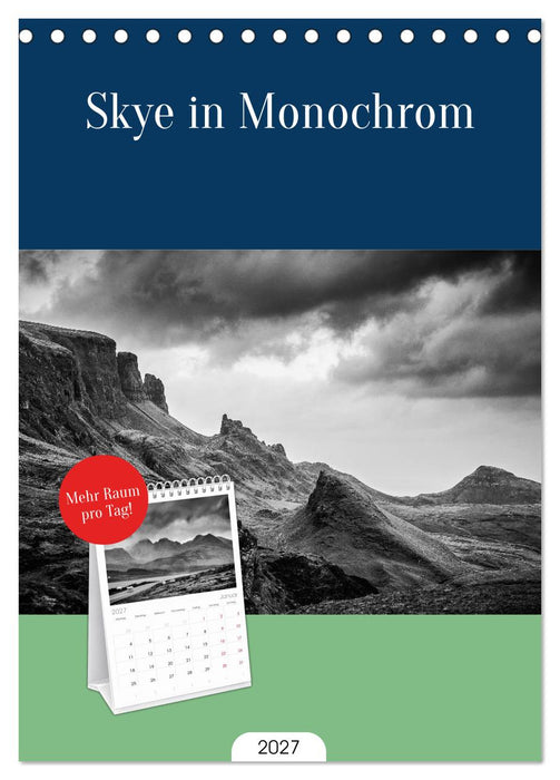 Skye in Monochrom (CALVENDO Tischplaner A5H 2027)