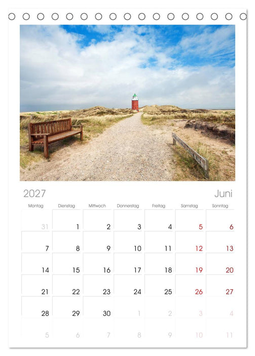 SYLT hinter den Dünen (CALVENDO Tischplaner A5H 2027)