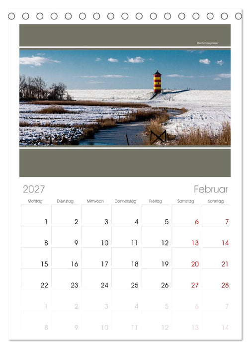 Der Pilsumer Leuchtturm (CALVENDO Tischplaner A5H 2027)