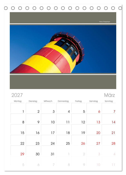 Der Pilsumer Leuchtturm (CALVENDO Tischplaner A5H 2027)