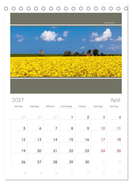 Der Pilsumer Leuchtturm (CALVENDO Tischplaner A5H 2027)
