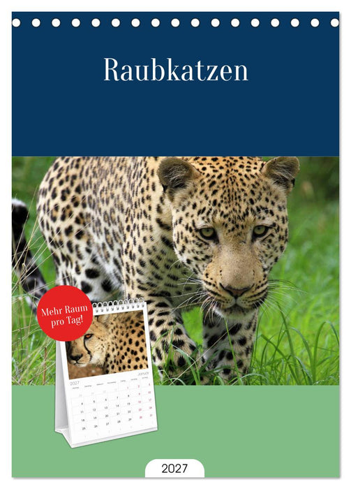 Raubkatzen (CALVENDO Tischplaner A5H 2027)