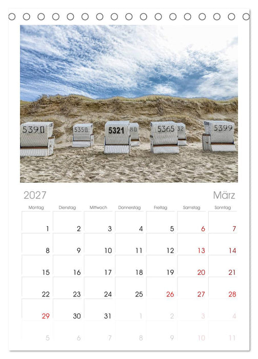 Sylt (CALVENDO Tischplaner A5H 2027)