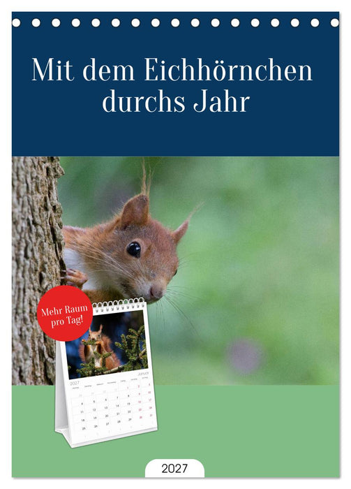 Mit dem Eichhörnchen durchs Jahr (CALVENDO Tischplaner A5H 2027)