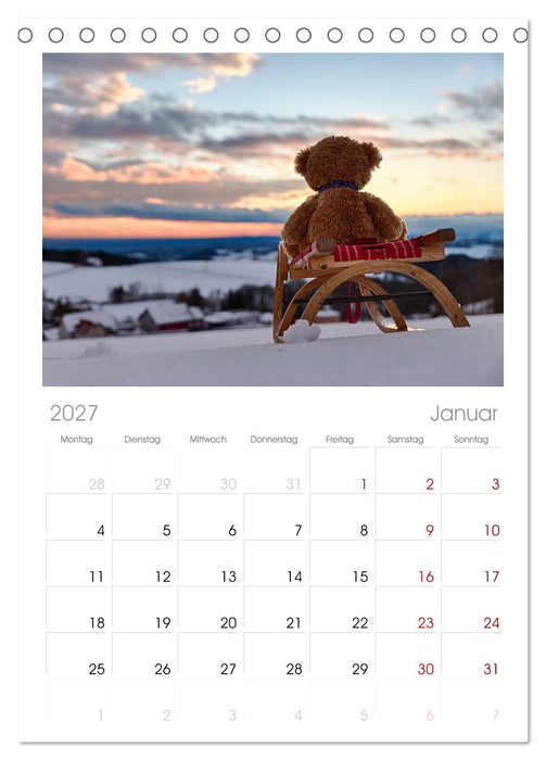 Travelling Teddy (CALVENDO Tischplaner A5H 2027)