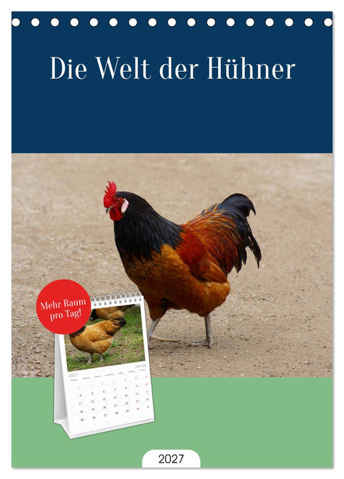 Die Welt der Hühner (CALVENDO Tischplaner A5H 2027)
