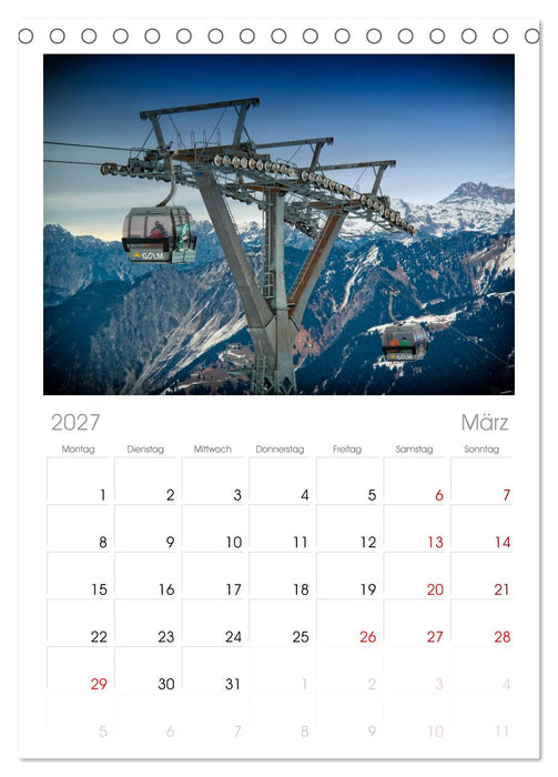 Abenteuer Seilbahn (CALVENDO Tischplaner A5H 2027)