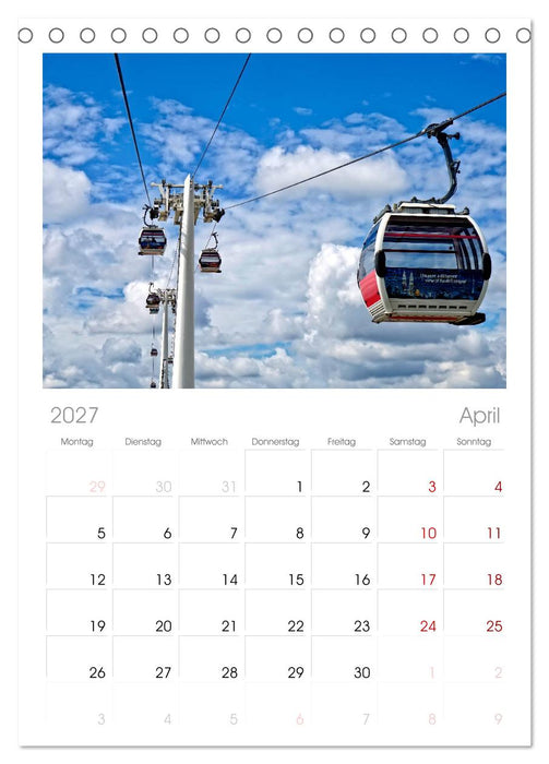 Abenteuer Seilbahn (CALVENDO Tischplaner A5H 2027)