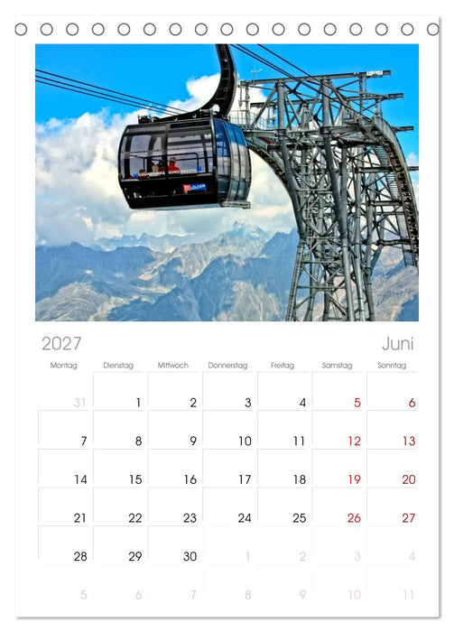 Abenteuer Seilbahn (CALVENDO Tischplaner A5H 2027)