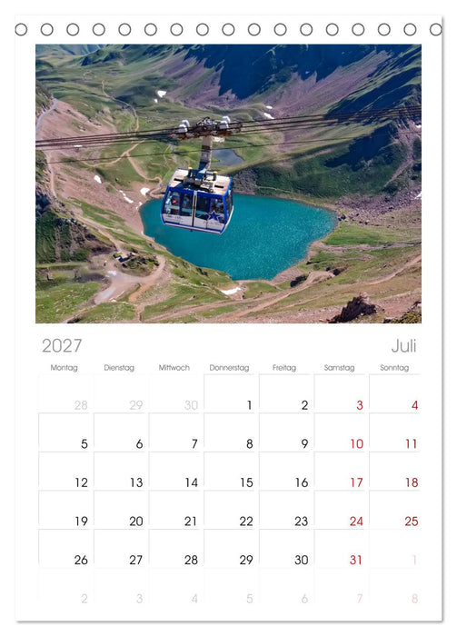 Abenteuer Seilbahn (CALVENDO Tischplaner A5H 2027)