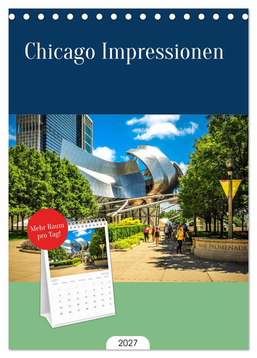 Chicago Impressionen (CALVENDO Tischplaner A5H 2027)