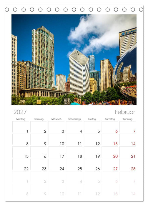Chicago Impressionen (CALVENDO Tischplaner A5H 2027)
