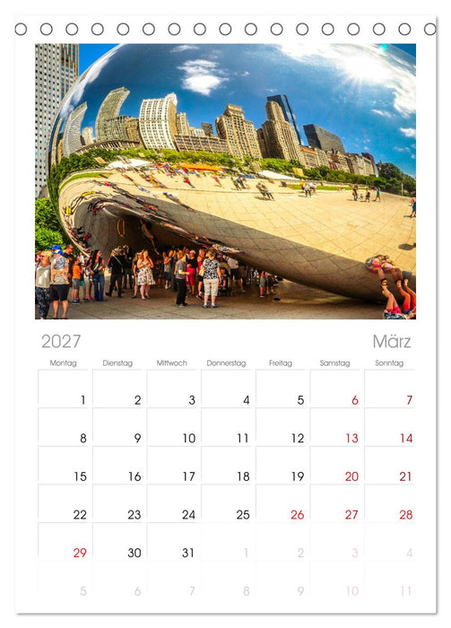 Chicago Impressionen (CALVENDO Tischplaner A5H 2027)
