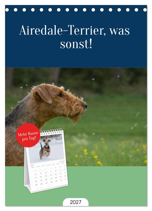 Airedale-Terrier, was sonst! (CALVENDO Tischplaner A5H 2027)