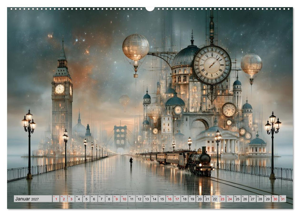 Gilded Steampunk Cities (CALVENDO Wandkalender 2027)